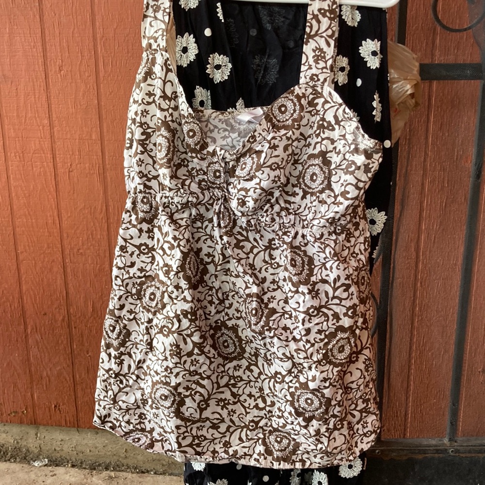 Brown and white shirt